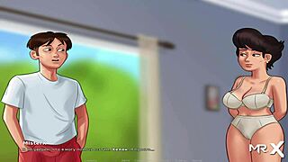 Summertime Saga features uncensored police baton masturbation with teen and milf.