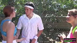 Teen Gets Facialized Outdoors at Party!