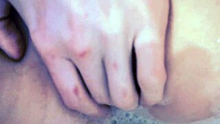 Caressing my pussy in the bathroom