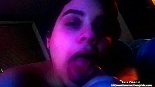 nerdy girl sucks and fucks huge monster cock in cowgirl