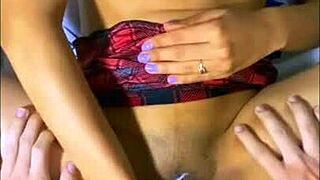 Petite latina teen seduces shy guy