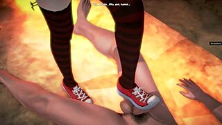 Mavis' footjob in 3D pore fun. Crossdressing