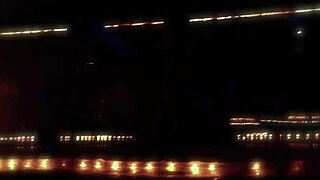 Mi esposa's first seductive dance on table stage