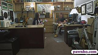 customer's wife gets railed by pawn keeper in the back office spied on hidden cam
