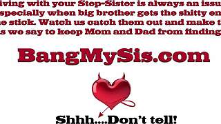 Stunning blonde stepsis elizabeth jolie blows and fucks stepbro in doggystyle, taking his monster cock deep.