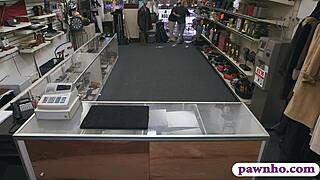 customer's wife gets railed by pawn keeper in the back office spied on hidden cam