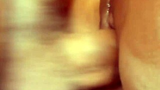 Moaning in the kitchen during intense pussy fucking