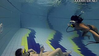 Adeline getting filmed by a girl in the pool 😍