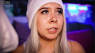 Sexy blonde teases outdoors craving a thick cock