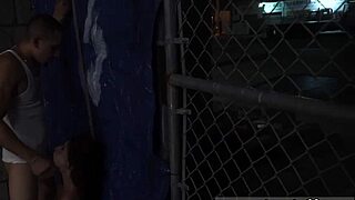 white teen sucks cock in rough outdoor public bang out