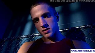 i'm watchin this ripped hunk tuggin his cut cock so hard till he cums