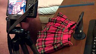 First Fetish Video Featuring Skirt Tease and Intense Cumshot Action