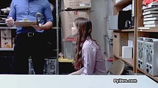 Security Catches Perky Thief Fucking on Hidden Cam