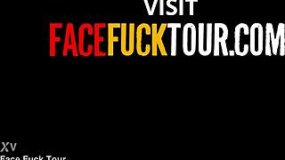 Slobbering Pov Deep Throat Brunette