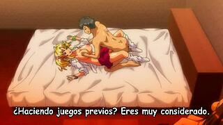 In this hentai episode, a girl gets raw creampie action.