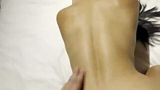 instagram model sucks huge cock and gets cumshot on tight pussy