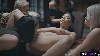 Watch reagan foxx fuck her bratty stepdaughter gina valentina while guests cheer