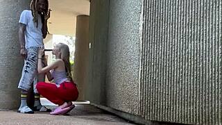 First Time Sucking Cock Outside, Wow!