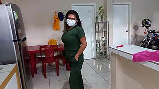 naughty hospital nurse strips for patient and fucks him hard