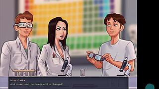 Hot asian teacher demands to see student's big cock