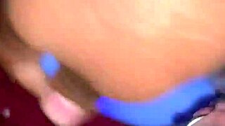Ebony MILF rubs her clit hard in homemade video. She squirts intensely while masturbating for the camera.