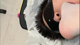 chinese asian footjob in hangzhou with white stockings and training