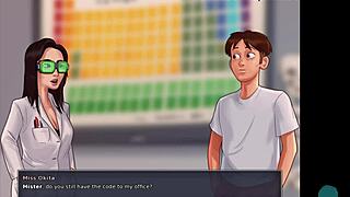 Hot asian teacher demands to see student's big cock