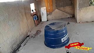 Lewd wife is pleased to get her massive rear end stimulated with a large black cock