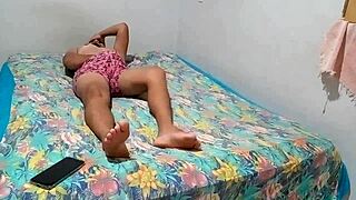 Latina Amateur Rides Cowgirl Style in Homemade Video, Showing Off Her Ass and Riding Skills.