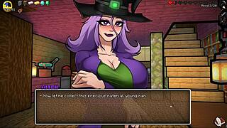 omg in hornycraft ep 16 the witch is milking my sperm for her potion with a hot handjob 😈