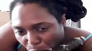 Sloppy blowjob leads to creampie!