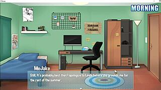 Big breasts maid gives sneaky handjob during house chores.