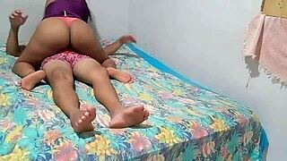 Latina Amateur Rides Cowgirl Style in Homemade Video, Showing Off Her Ass and Riding Skills.