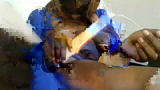 Nikki Lately's ebony kitty play with big tits