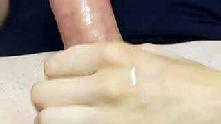 She gave an oiled handjob that made him cum hard.