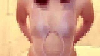 Looking for a variety of cosplay, a Japanese cosplaying in a diaper and petite body performs with dildo and nipple playing