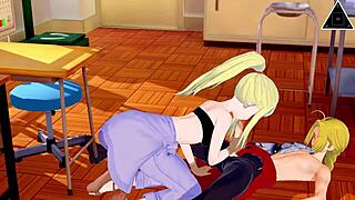 Koikatsu depicts Edward and Winry in fast handjob sex