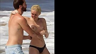 Miley Cyrus nude series that has her with shoots while topless on the beach