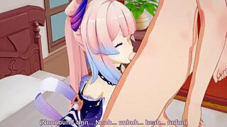 Exploring Genshin Impact adventures with Kokomi in 3D