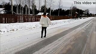 Big boobs mom sexy naked and displaying her hairless twat in pantyhose