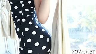 stunning nymph gives blowjob and gets fucked hard in pov hardcore rough sex with cunt and pussy action