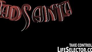 bad santa gives blowjob in pov bdsm scene