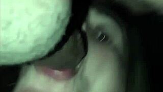 Blonde expertly swallows huge cock with pure lust.