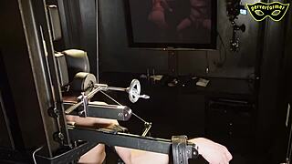 Brutal CBT Session on Bondage Chair with German Femdom