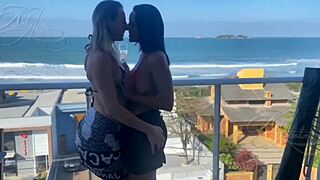 Patty Wife Licks and Orgasms in Lingerie on Beach