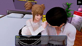 A Big Tits Anime Cuckold Blowjob and Cum in Pussy