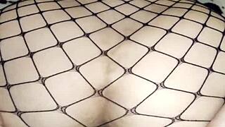 Fucked doggy style sexy wife in erotic lingerie and stockings