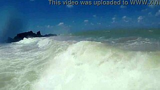 Watch my muscular ass shake on the beach, says the bodybuilder babe