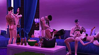 Gangbang orgy in goth district 3d hentai with pussy banging