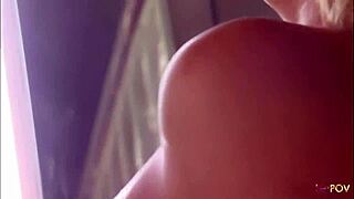 lewd blonde lesbians lick each other in the bath. then they fuck with dildo on shaved pussies.